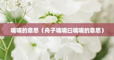 喃喃的意思（舟子喃喃曰喃喃的意思）