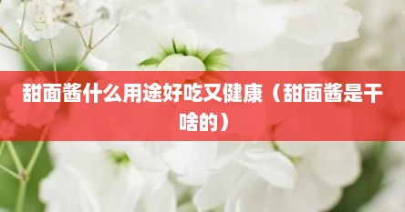 甜面酱什么用途好吃又健康（甜面酱是干啥的）