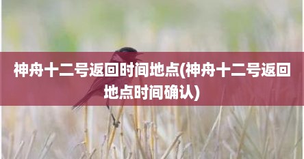 神舟十二号返回时间地点(神舟十二号返回地点时间确认)