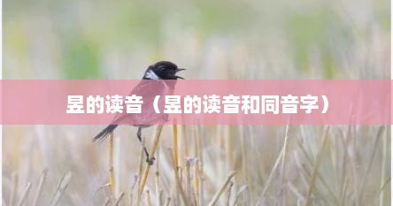 昱的读音（昱的读音和同音字）