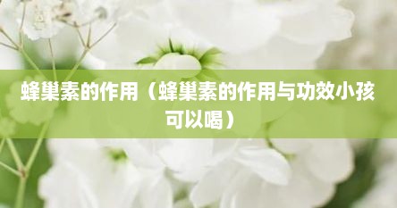 蜂巢素的作用（蜂巢素的作用与功效小孩可以喝）