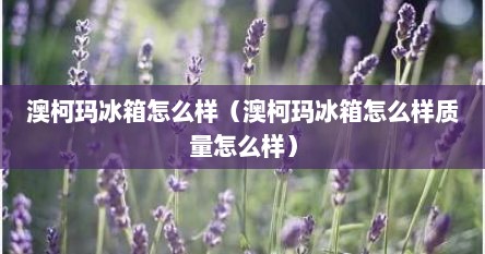 澳柯玛冰箱怎么样（澳柯玛冰箱怎么样质量怎么样）