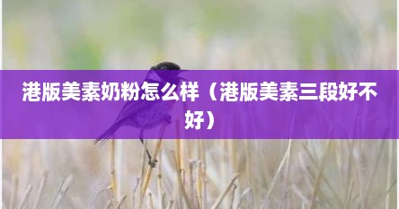 港版美素奶粉怎么样（港版美素三段好不好）