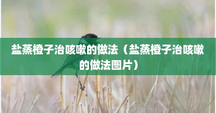 盐蒸橙子治咳嗽的做法（盐蒸橙子治咳嗽的做法图片）