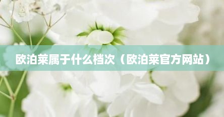 欧泊莱属于什么档次（欧泊莱官方网站）