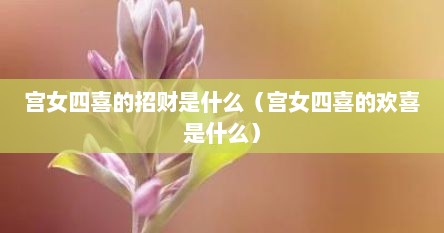 宫女四喜的招财是什么（宫女四喜的欢喜是什么）