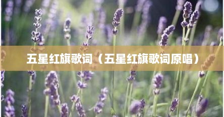 五星红旗歌词（五星红旗歌词原唱）