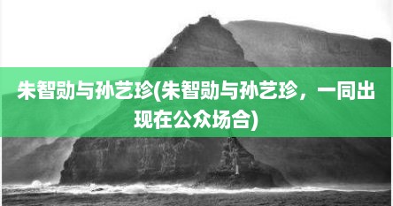 朱智勋与孙艺珍(朱智勋与孙艺珍，一同出现在公众场合)