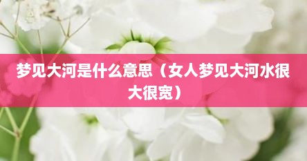 梦见大河是什么意思（女人梦见大河水很大很宽）