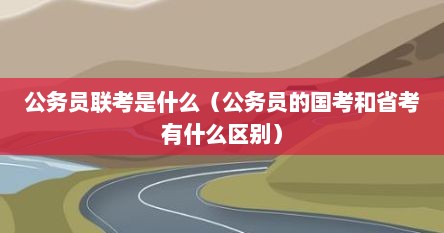 公务员联考是什么（公务员的国考和省考有什么区别）