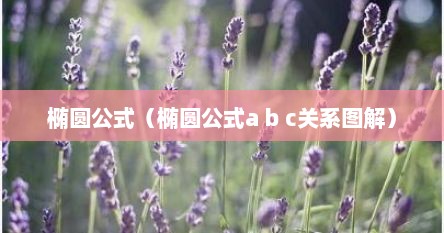 椭圆公式（椭圆公式a b c关系图解）