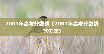 2001年高考分数线（2001年高考分数线含位次）