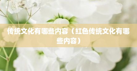 传统文化有哪些内容（红色传统文化有哪些内容）