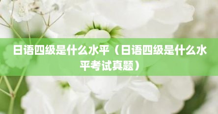 日语四级是什么水平（日语四级是什么水平考试真题）