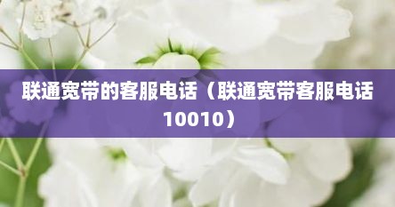 联通宽带的客服电话（联通宽带客服电话10010）