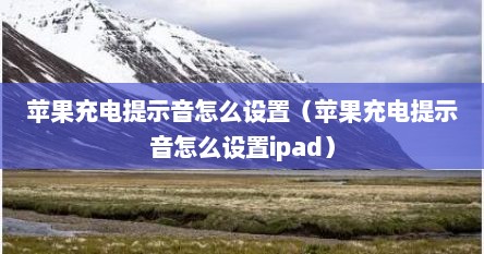 苹果充电提示音怎么设置（苹果充电提示音怎么设置ipad）