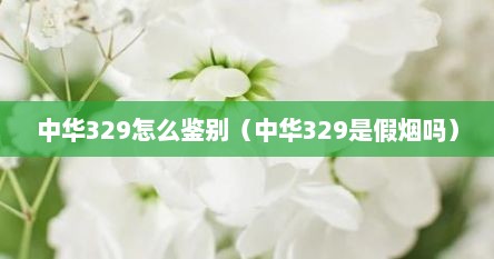 中华329怎么鉴别（中华329是假烟吗）