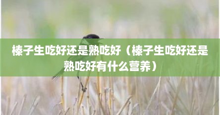 榛子生吃好还是熟吃好（榛子生吃好还是熟吃好有什么营养）