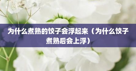 为什么煮熟的饺子会浮起来（为什么饺子煮熟后会上浮）