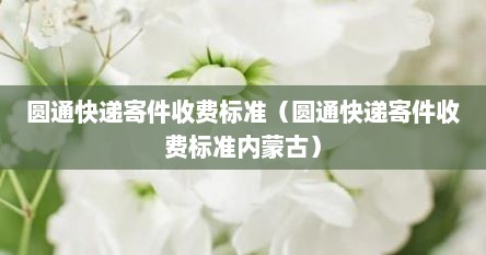 圆通快递寄件收费标准（圆通快递寄件收费标准内蒙古）