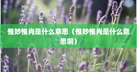 惟妙惟肖是什么意思（惟妙惟肖是什么意思啊）