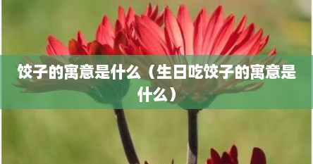 饺子的寓意是什么（生日吃饺子的寓意是什么）