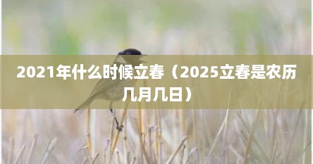 2021年什么时候立春（2025立春是农历几月几日）