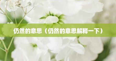 仍然的意思（仍然的意思解释一下）