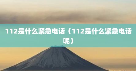 112是什么紧急电话（112是什么紧急电话呢）