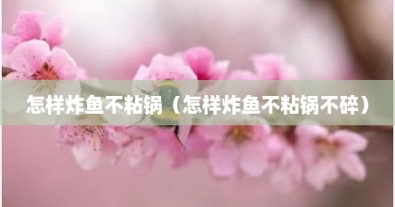 怎样炸鱼不粘锅（怎样炸鱼不粘锅不碎）