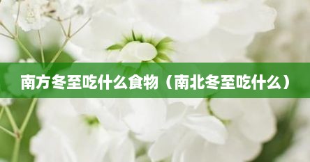 南方冬至吃什么食物（南北冬至吃什么）