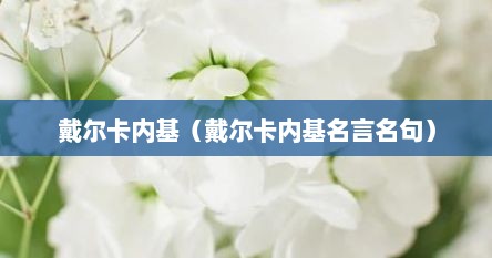 戴尔卡内基（戴尔卡内基名言名句）