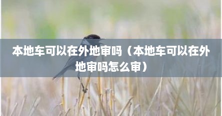 本地车可以在外地审吗（本地车可以在外地审吗怎么审）