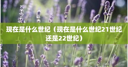 现在是什么世纪（现在是什么世纪21世纪还是22世纪）