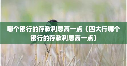 哪个银行的存款利息高一点（四大行哪个银行的存款利息高一点）