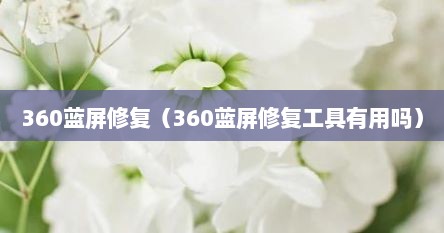 360蓝屏修复（360蓝屏修复工具有用吗）