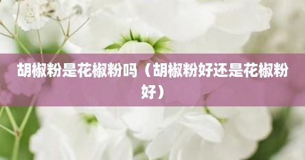 胡椒粉是花椒粉吗（胡椒粉好还是花椒粉好）