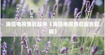 海信电视售后服务（海信电视售后服务官网）