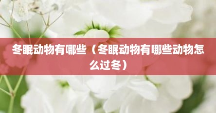 冬眠动物有哪些（冬眠动物有哪些动物怎么过冬）