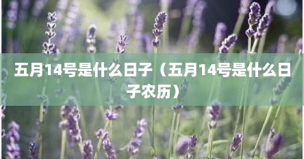 五月14号是什么日子（五月14号是什么日子农历）