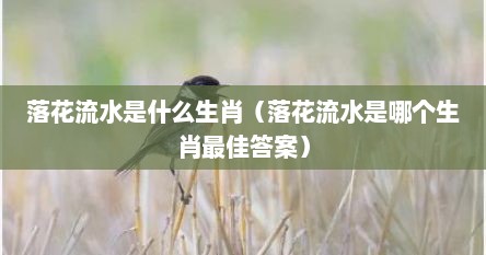 落花流水是什么生肖（落花流水是哪个生肖最佳答案）