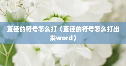 直径的符号怎么打（直径的符号怎么打出来word）