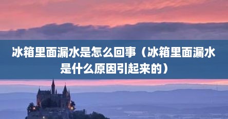 冰箱里面漏水是怎么回事（冰箱里面漏水是什么原因引起来的）