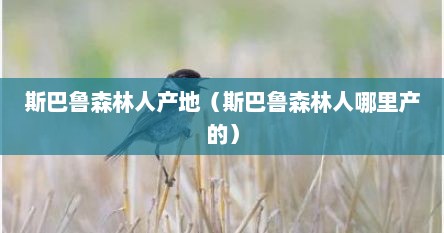 斯巴鲁森林人产地（斯巴鲁森林人哪里产的）