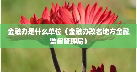 金融办是什么单位（金融办改名地方金融监督管理局）