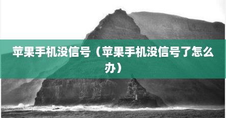 苹果手机没信号（苹果手机没信号了怎么办）