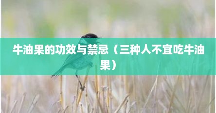 牛油果的功效与禁忌（三种人不宜吃牛油果）