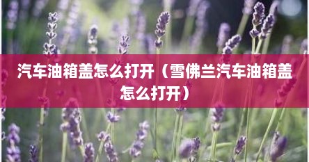 汽车油箱盖怎么打开（雪佛兰汽车油箱盖怎么打开）