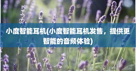 小度智能耳机(小度智能耳机发售，提供更智能的音频体验)