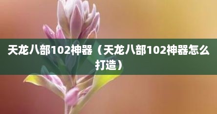 天龙八部102神器（天龙八部102神器怎么打造）